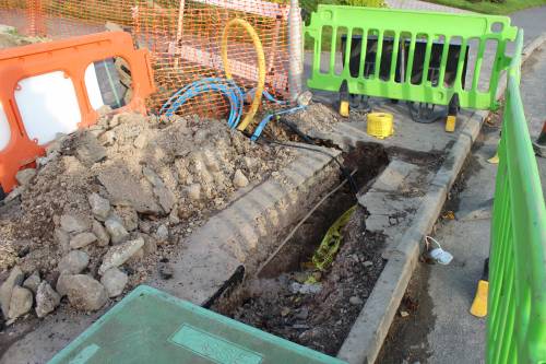 Connecting us to the electricity cable running under the pavement