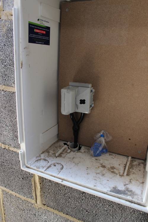 Electricity connection made into the meter box