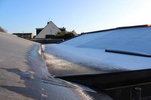 First frosty morning after the rubber is all laid