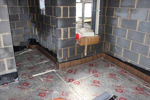 Floor insulation in the bedroom and en-suite bathroom