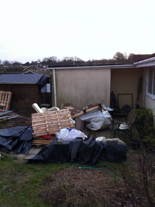 Timber, plastics, foam and bricks to be sorted