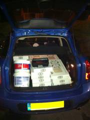 Tiles bought - car loaded up!