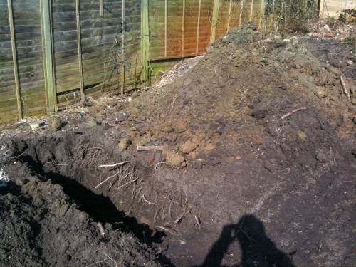 One of the two soil test holes