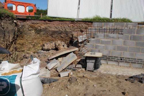 Retaining wall damage