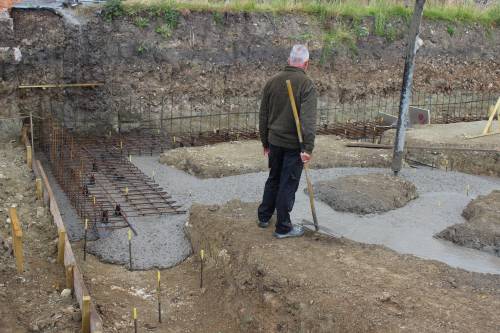 Reinforcing steel work starts to disappesr