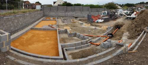 Looking across the site