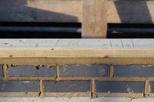 Plates marked out ready for trusses to be fixed